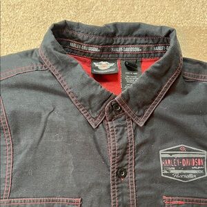 Harley-Davidson‎ Pacemaker 2XL Short Sleeve Black Button Up Shirt